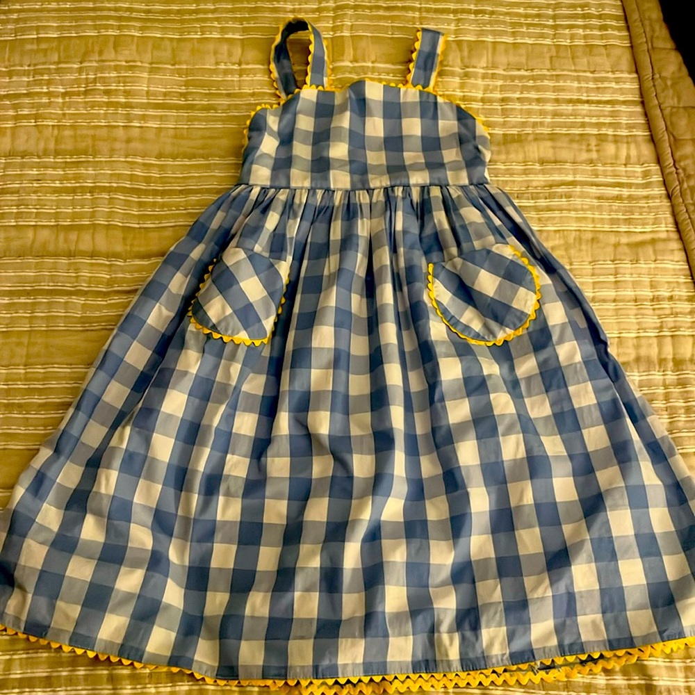 Girls Blue and White Plaid dress
